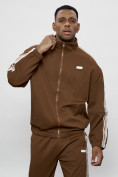 Оптом Спортивный костюм мужской оригинал коричневого цвета 15012K в Астане, фото 6