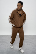 Оптом Спортивный костюм мужской оригинал коричневого цвета 15012K в Кемерово, фото 12