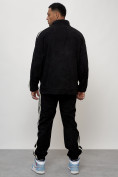 Оптом Спортивный костюм мужской модный из микровельвета черного цвета 15015Ch в Хабаровске, фото 4