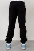 Оптом Спортивный костюм мужской модный из микровельвета черного цвета 15015Ch в Екатеринбурге, фото 8