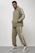 Оптом Спортивный костюм мужской модный из микровельвета цвета хаки 15015Kh в Казани, фото 11