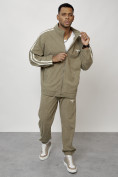 Оптом Спортивный костюм мужской модный из микровельвета цвета хаки 15015Kh в Екатеринбурге, фото 13