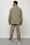 Оптом Спортивный костюм мужской модный из микровельвета цвета хаки 15015Kh в Сочи, фото 4