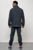 Оптом Спортивный костюм мужской модный из микровельвета темно-серого цвета 15015TC в Иркутске, фото 4
