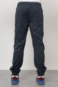 Оптом Спортивный костюм мужской модный из микровельвета темно-серого цвета 15015TC, фото 8