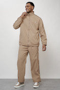 Оптом Спортивный костюм мужской модный бежевого цвета 15020B в Саратове, фото 10
