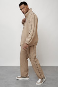 Оптом Спортивный костюм мужской модный бежевого цвета 15020B в Оренбурге, фото 14