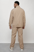 Оптом Спортивный костюм мужской модный бежевого цвета 15020B в Уфе, фото 4