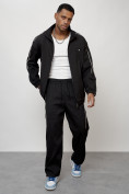 Оптом Спортивный костюм мужской модный черного цвета 15020Ch в Сочи, фото 14