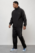 Оптом Спортивный костюм мужской модный черного цвета 15020Ch в Баку, фото 2