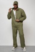 Оптом Спортивный костюм мужской модный цвета хаки 15020Kh в Самаре, фото 11