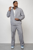 Оптом Спортивный костюм мужской модный серого цвета 15020Sr в Волгоградке, фото 11