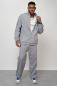 Оптом Спортивный костюм мужской модный серого цвета 15020Sr в Омске, фото 12