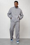 Оптом Спортивный костюм мужской модный серого цвета 15020Sr во Владивостоке, фото 9