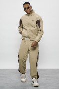 Оптом Спортивный костюм мужской плащевой бежевого цвета 1508B во Владивостоке, фото 12
