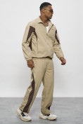 Оптом Спортивный костюм мужской плащевой бежевого цвета 1508B в Уфе, фото 21