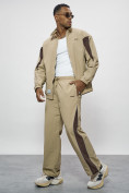 Оптом Спортивный костюм мужской плащевой бежевого цвета 1508B в Самаре, фото 7