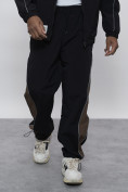 Оптом Спортивный костюм мужской плащевой черного цвета 1508Ch, фото 13
