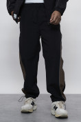 Оптом Спортивный костюм мужской плащевой черного цвета 1508Ch в Новокузнецке, фото 14