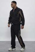 Оптом Спортивный костюм мужской плащевой черного цвета 1508Ch в Краснодаре, фото 17