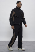 Оптом Спортивный костюм мужской плащевой черного цвета 1508Ch, фото 7