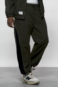 Оптом Спортивный костюм мужской плащевой цвета хаки 1508Kh в Астане, фото 11