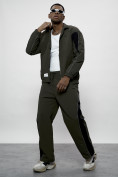 Оптом Спортивный костюм мужской плащевой цвета хаки 1508Kh, фото 15
