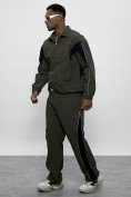 Оптом Спортивный костюм мужской плащевой цвета хаки 1508Kh, фото 20