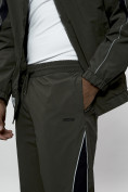 Оптом Спортивный костюм мужской плащевой цвета хаки 1508Kh, фото 6