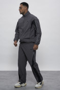 Оптом Спортивный костюм мужской плащевой серого цвета 1508Sr в Баку, фото 11