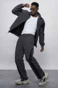 Оптом Спортивный костюм мужской плащевой серого цвета 1508Sr в Томске, фото 19