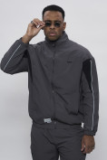 Оптом Спортивный костюм мужской плащевой серого цвета 1508Sr, фото 23