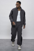 Оптом Спортивный костюм мужской плащевой серого цвета 1508Sr, фото 24