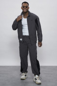 Оптом Спортивный костюм мужской плащевой серого цвета 1508Sr в Казани, фото 25