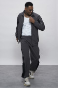 Оптом Спортивный костюм мужской плащевой серого цвета 1508Sr, фото 26
