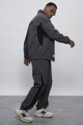 Оптом Спортивный костюм мужской плащевой серого цвета 1508Sr в Екатеринбурге, фото 27