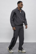 Оптом Спортивный костюм мужской плащевой серого цвета 1508Sr, фото 3