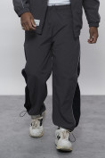 Оптом Спортивный костюм мужской плащевой серого цвета 1508Sr в Омске, фото 6
