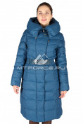 Оптом Пальто женское зимнее большого размера синего цвета 15181S, фото 3