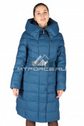 Оптом Пальто женское зимнее большого размера синего цвета 15181S, фото 2