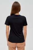 Оптом Женские футболки с принтом черного цвета 1601Ch в Казани, фото 5