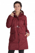 Оптом Куртка парка демисезонная женская ПИСК сезона бордового цвета 16099Bo, фото 2