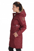 Оптом Куртка парка демисезонная женская ПИСК сезона бордового цвета 16099Bo, фото 3