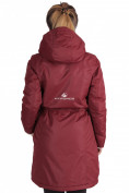 Оптом Куртка парка демисезонная женская ПИСК сезона бордового цвета 16099Bo, фото 4