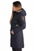 Оптом Куртка парка демисезонная женская ПИСК сезона темно-синего цвета 16099TS, фото 3