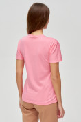 Оптом Женские футболки с принтом розового цвета 1614R в Екатеринбурге, фото 4