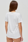 Оптом Женские футболки с принтом белого цвета 1645Bl в Казани, фото 5