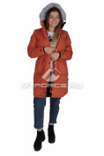 Оптом Куртка парка демисезонная женская оранжевого цвета 16799O