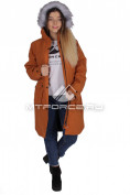 Оптом Куртка парка демисезонная женская горчичного цвета 16799G, фото 4