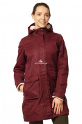 Оптом Куртка парка демисезонная женская ПИСК сезона бордового цвета 17099Bo, фото 3